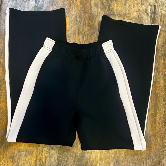 Shape Soft and Cozy Black and White Track Wide-Leg Pants - Picture 4 of 5